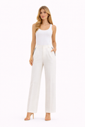 Chic ivory pants with black piping (Hanita)