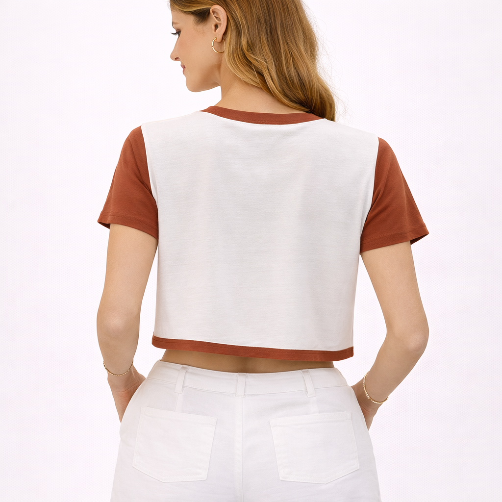 White Printed Cropped Blouse (Hanita)