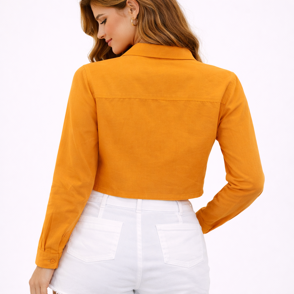 Orange cotton shirt with buttons (HANITA)
