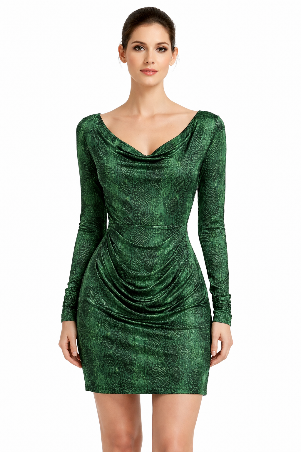 Chic snake print mini dress. (Guess)