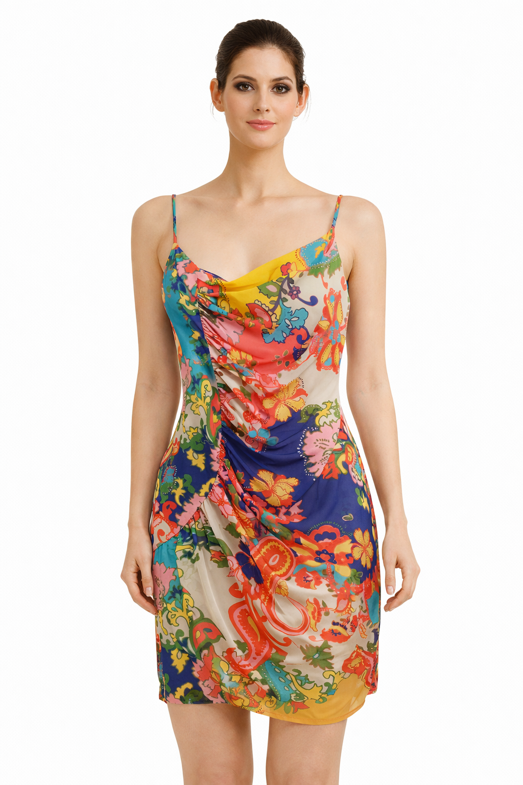 Vibrant colorful bodycon slip dress (Guess)