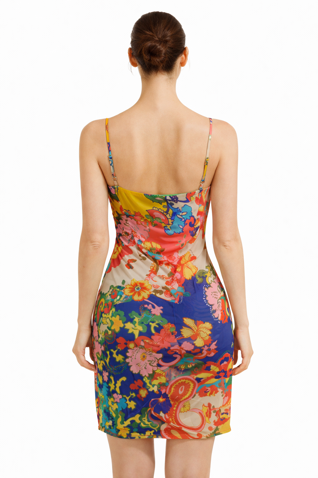 Vibrant colorful bodycon slip dress (Guess)