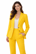 Vibrant yellow tailored blazer set (Hanita)