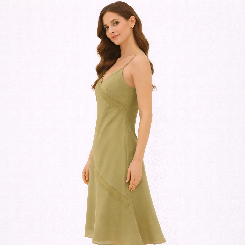 Elegant Olive Green Dress (Hanita)