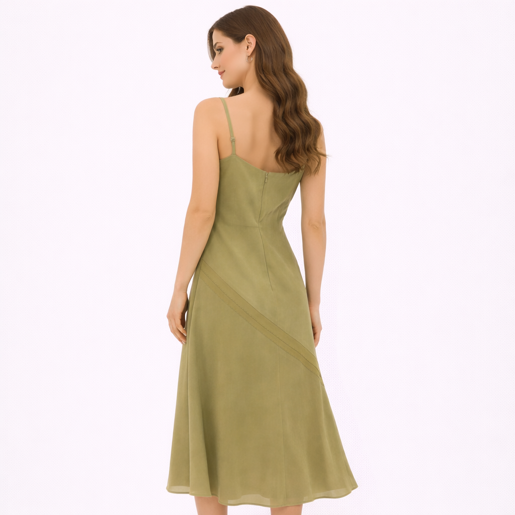 Elegant Olive Green Dress (Hanita)