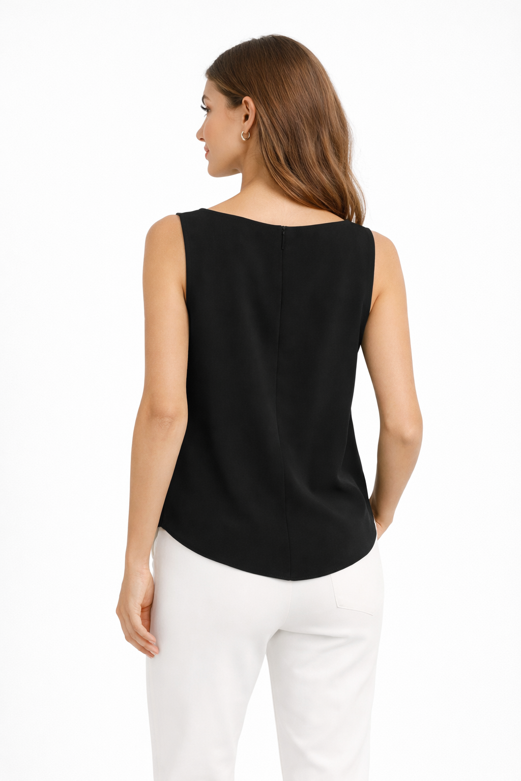 Chic, black, sleeveless, modern bodysuit  (Hanita)