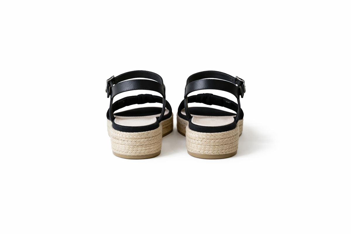 Black knotted sandal rustic comfort  (MGTN)