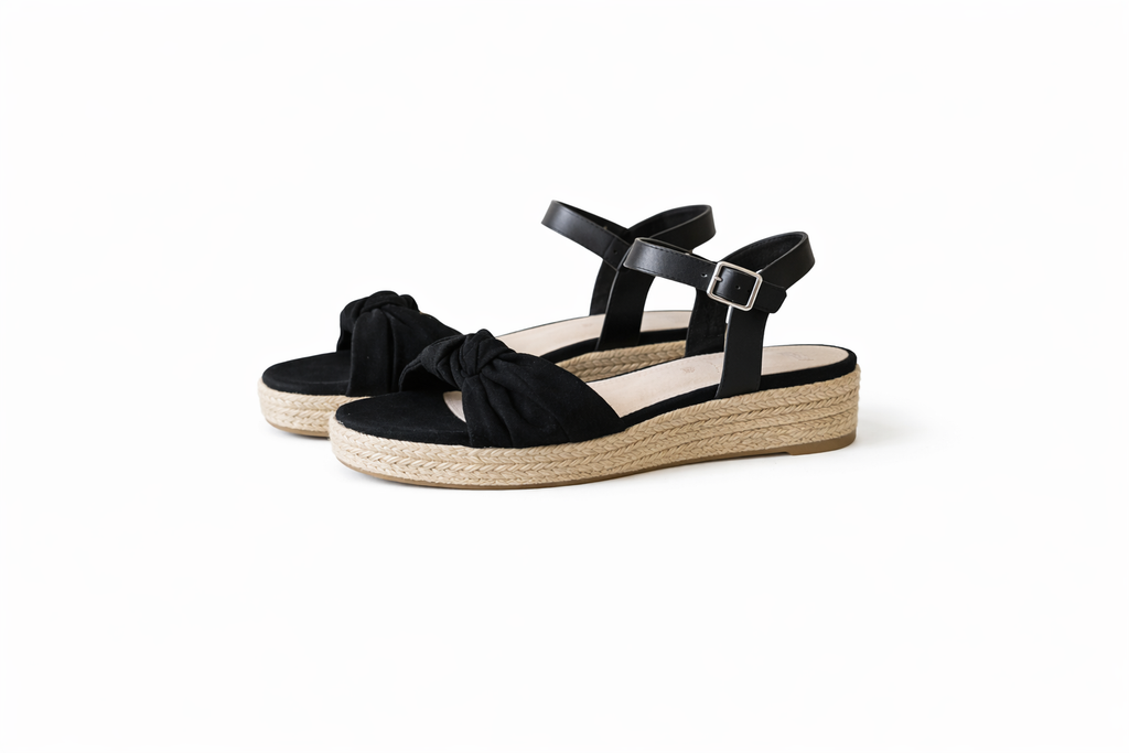 Black knotted sandal rustic comfort  (MGTN)