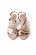 Nude studded shiny evening sandal  (MGTN)
