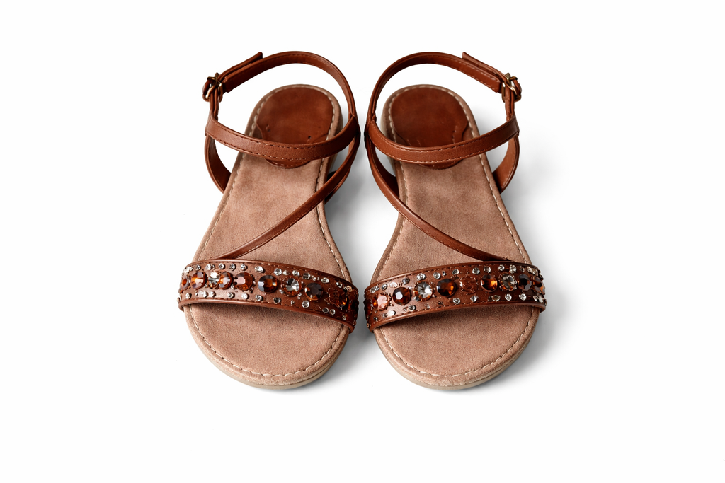 Sandle Brown, embellished, boho, flat, comfy (Mariamare)
