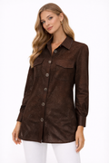 Brown eyelet shirt with pockets (Hanita)