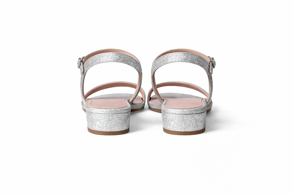Elegant silver glittery heeled shoes (Mariamare)