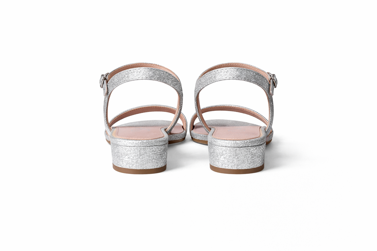 Elegant silver glittery heeled shoes (Mariamare)