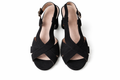 High-heeled black suede sandal (Mariamare)