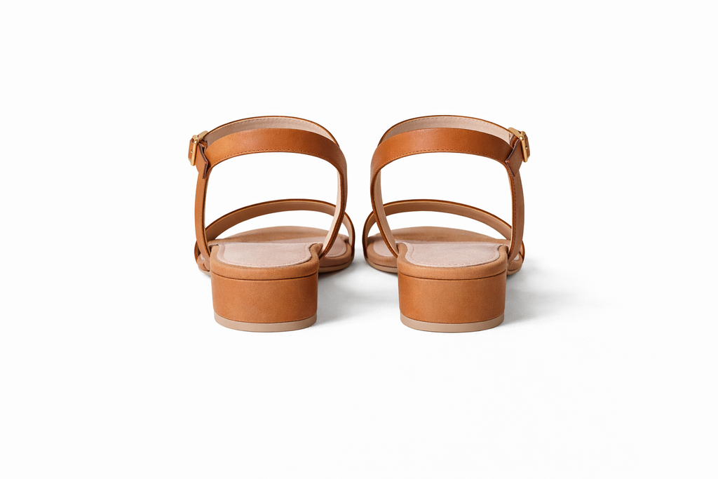 Tan comfortable block heel sandals (Mariamare)