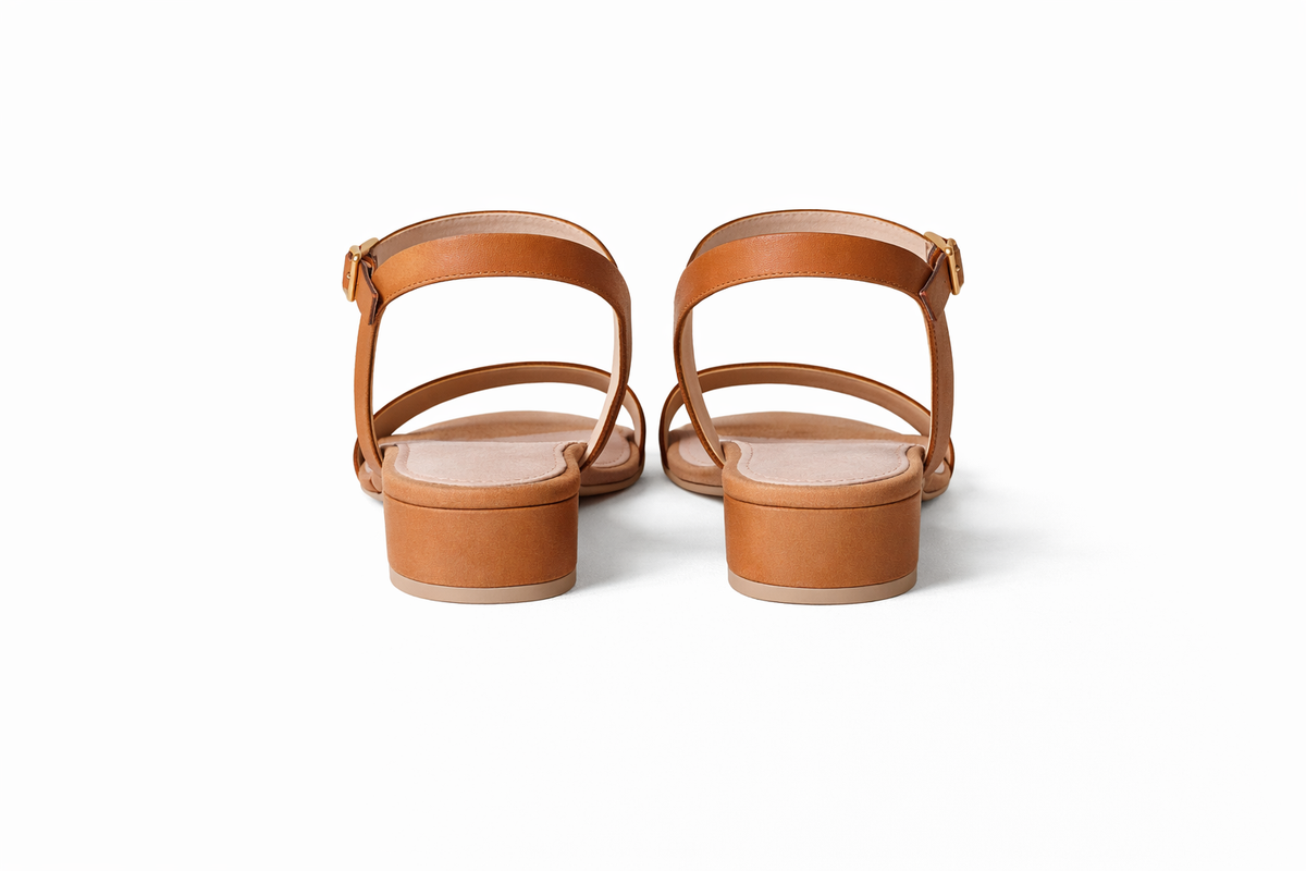 Tan comfortable block heel sandals (Mariamare)