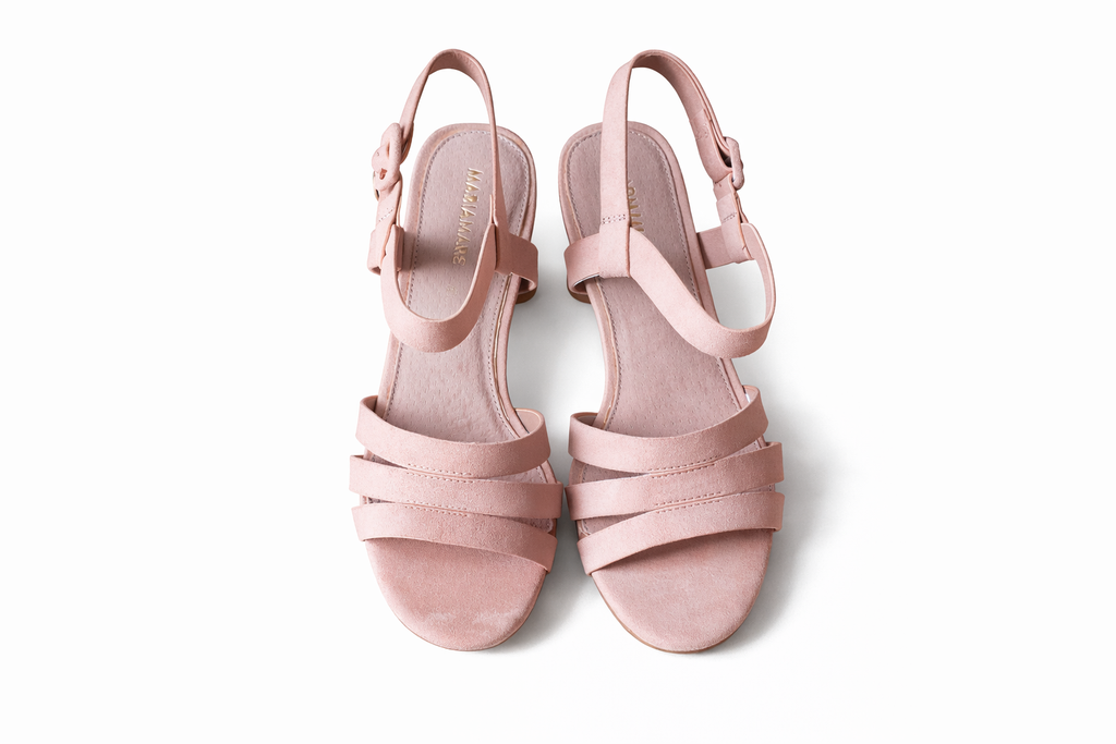 Soft pink elegant heeled sandals (Mariamare)