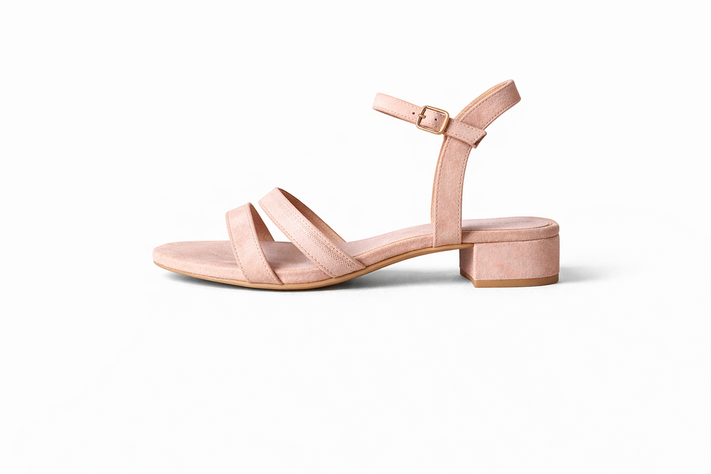 Elegant glittery pink heeled sandals  (Mariamare)