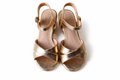 metallic gold platform sandals (Mariamare)