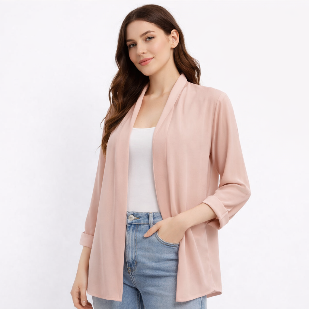 Soft peach cardigan blouse style  (Hanita)