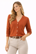 Dark brown, classic cardigan (ALTAMIRA)