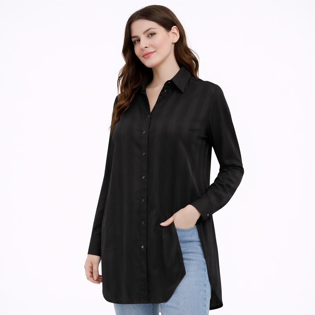 Elegant black long  blouse (Guess)