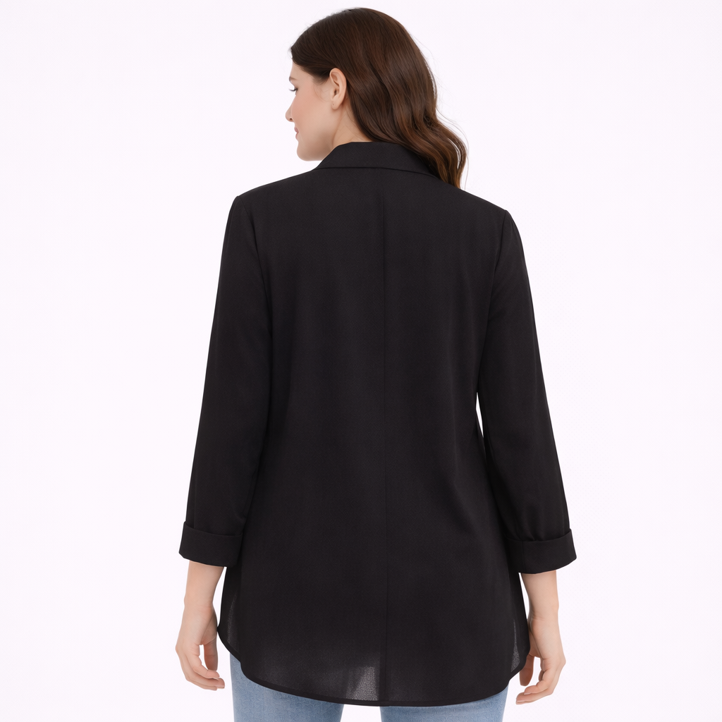 Elegant black casual kimono blouse  (Hanita)