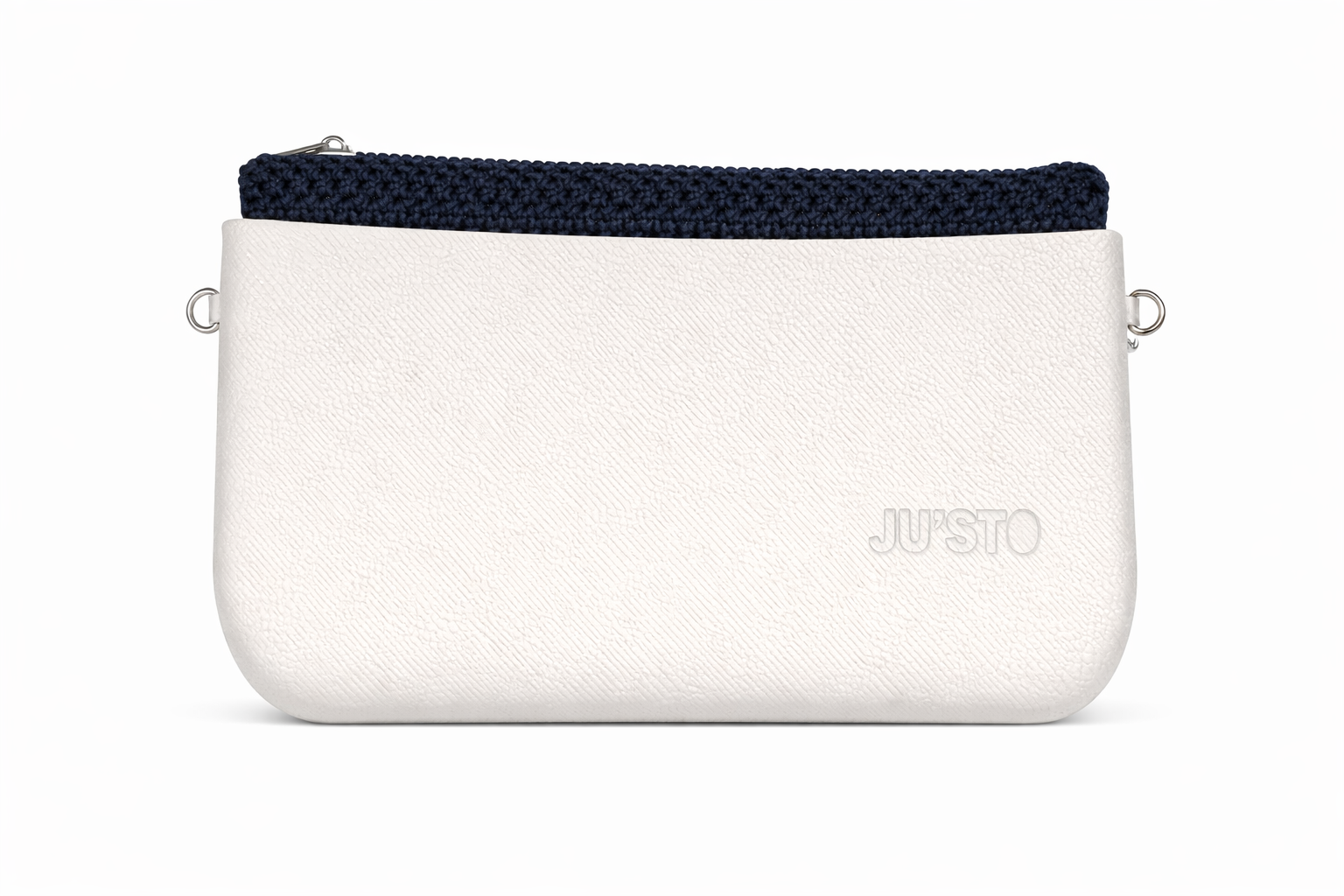 Women’s  white*dark blue Italian Handbag (JUSTO)