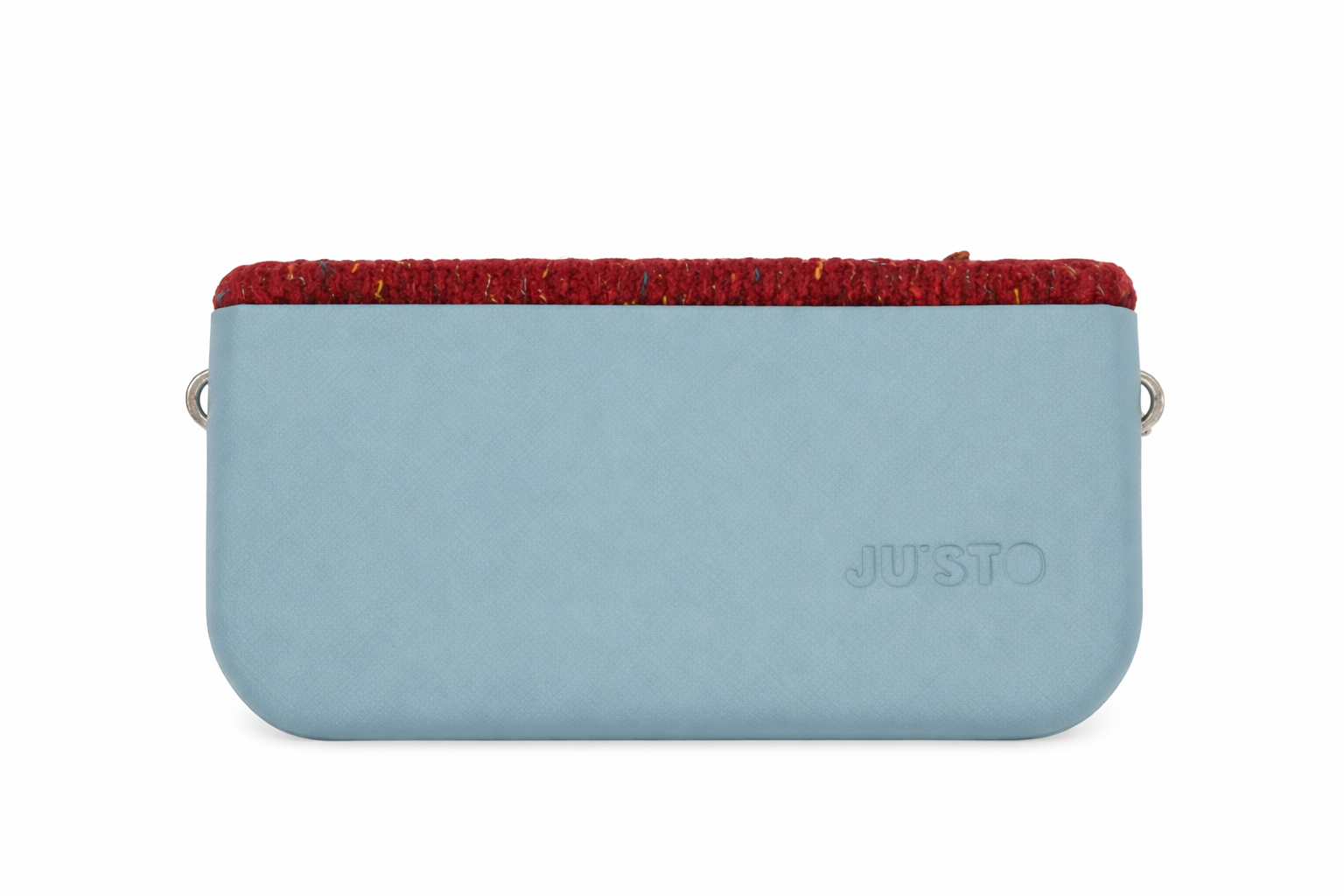 Women’s sky blue*red Italian Handbag (JUSTO)