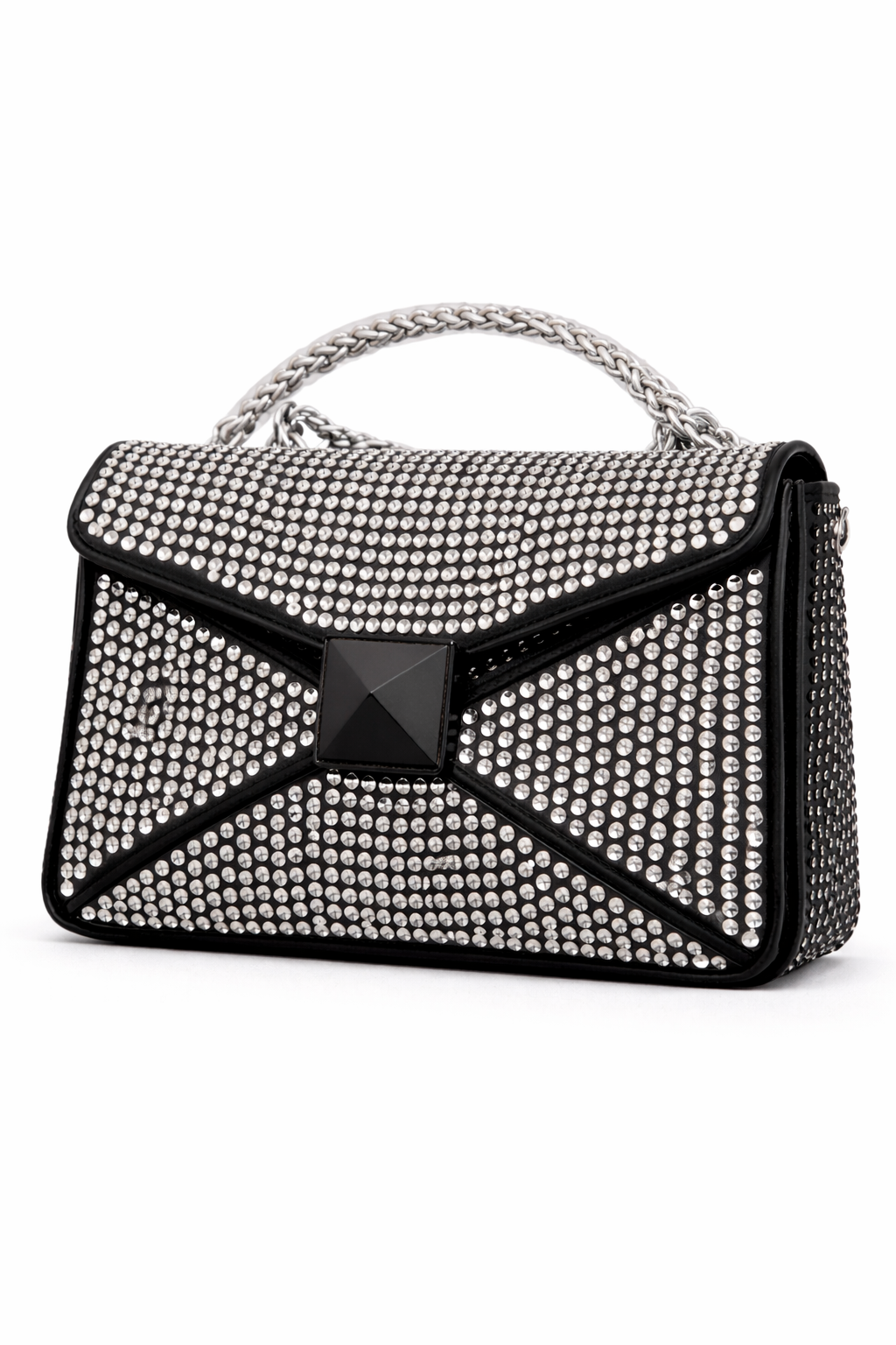 Woman's Silver & Black Italian Handbag (ALEX MAX)