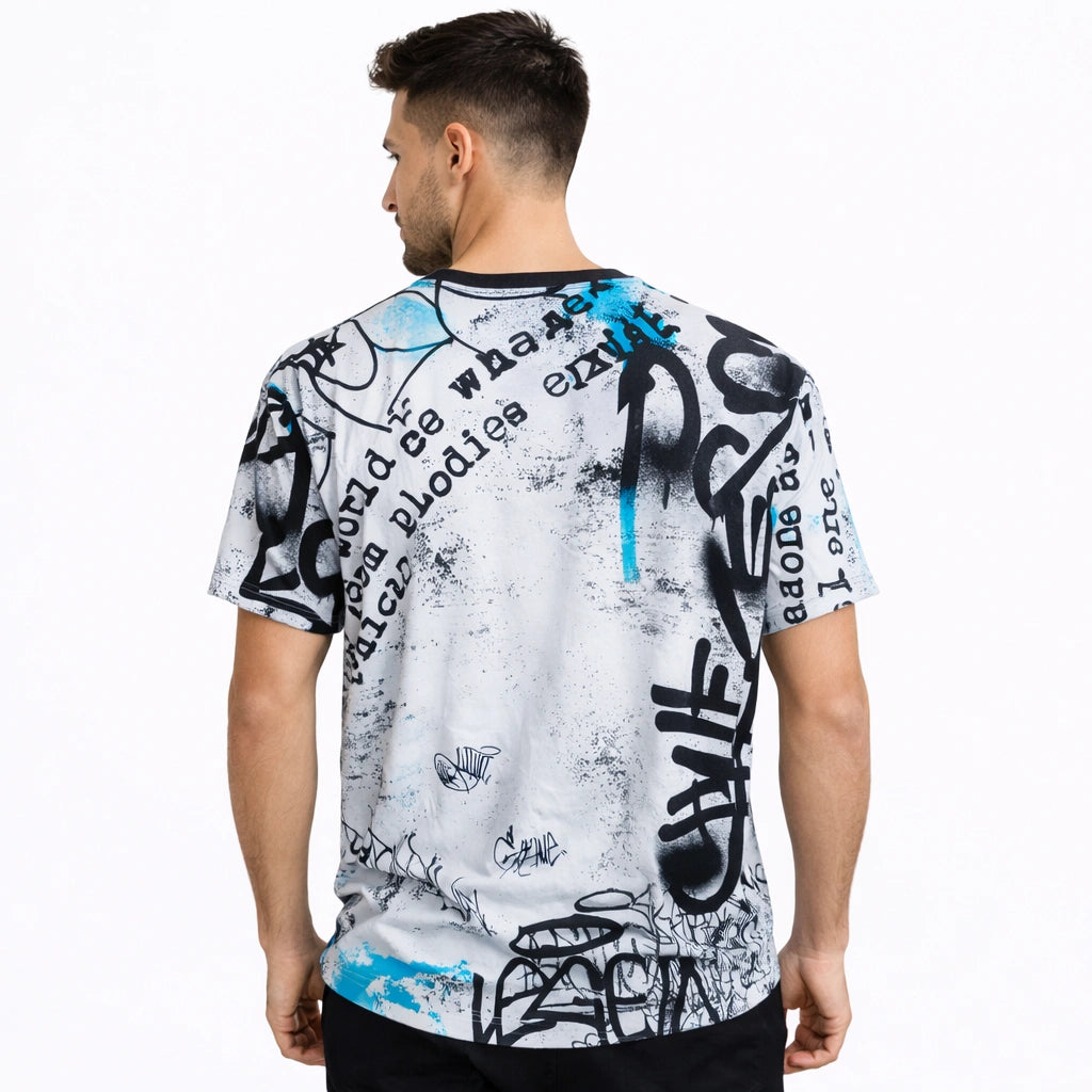 Urban White Graffiti Graphic Tee (IN SIDE)