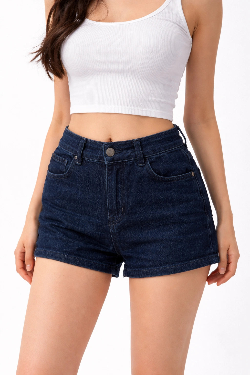 Women’s Dark Blue Denim Shorts (inside)