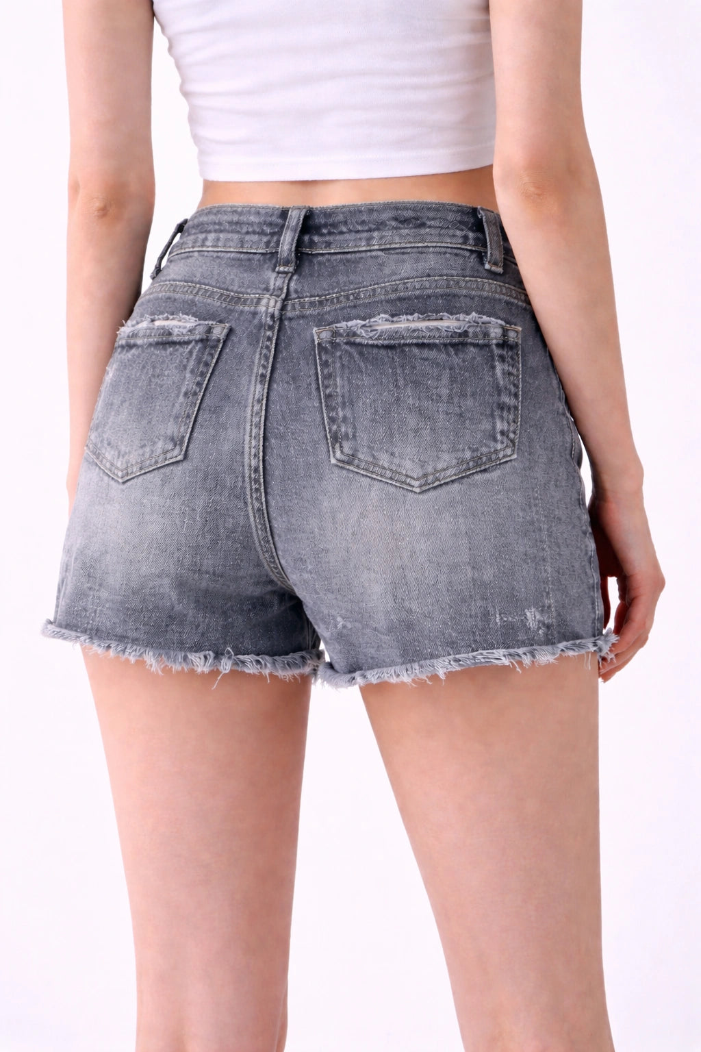 Grey Denim Shorts (INSIDE)