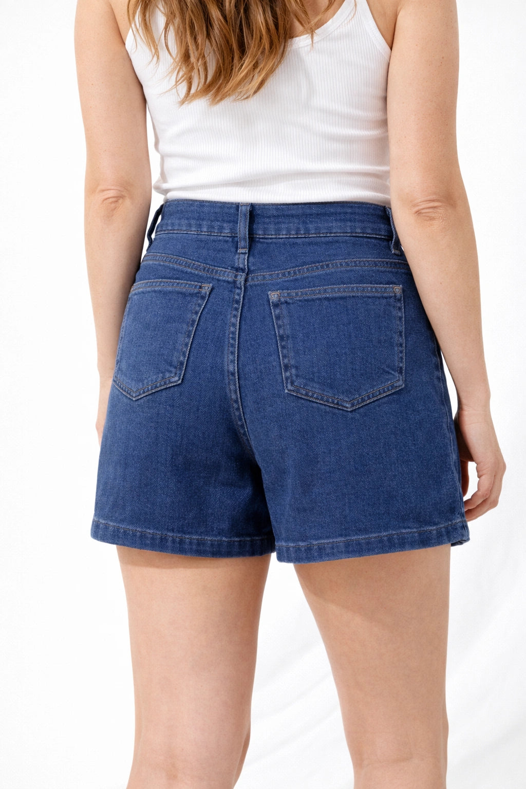 Women’s Dark Blue Denim Shorts (inside)