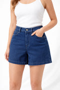 Women’s Dark Blue Denim Shorts (inside)