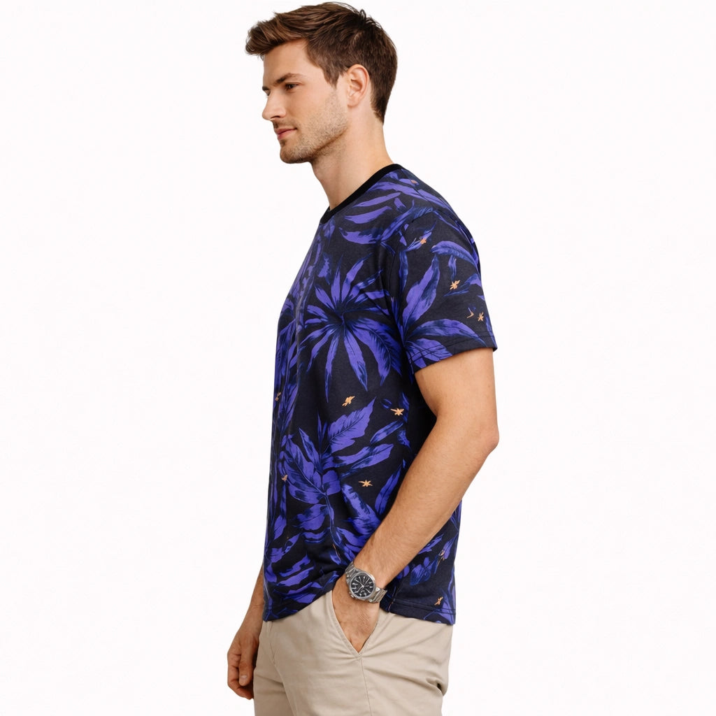 Vibrant Purple Tropical Leaf Tee (IN SIDE)