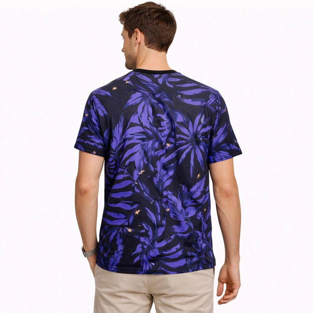 Vibrant Purple Tropical Leaf Tee (IN SIDE)