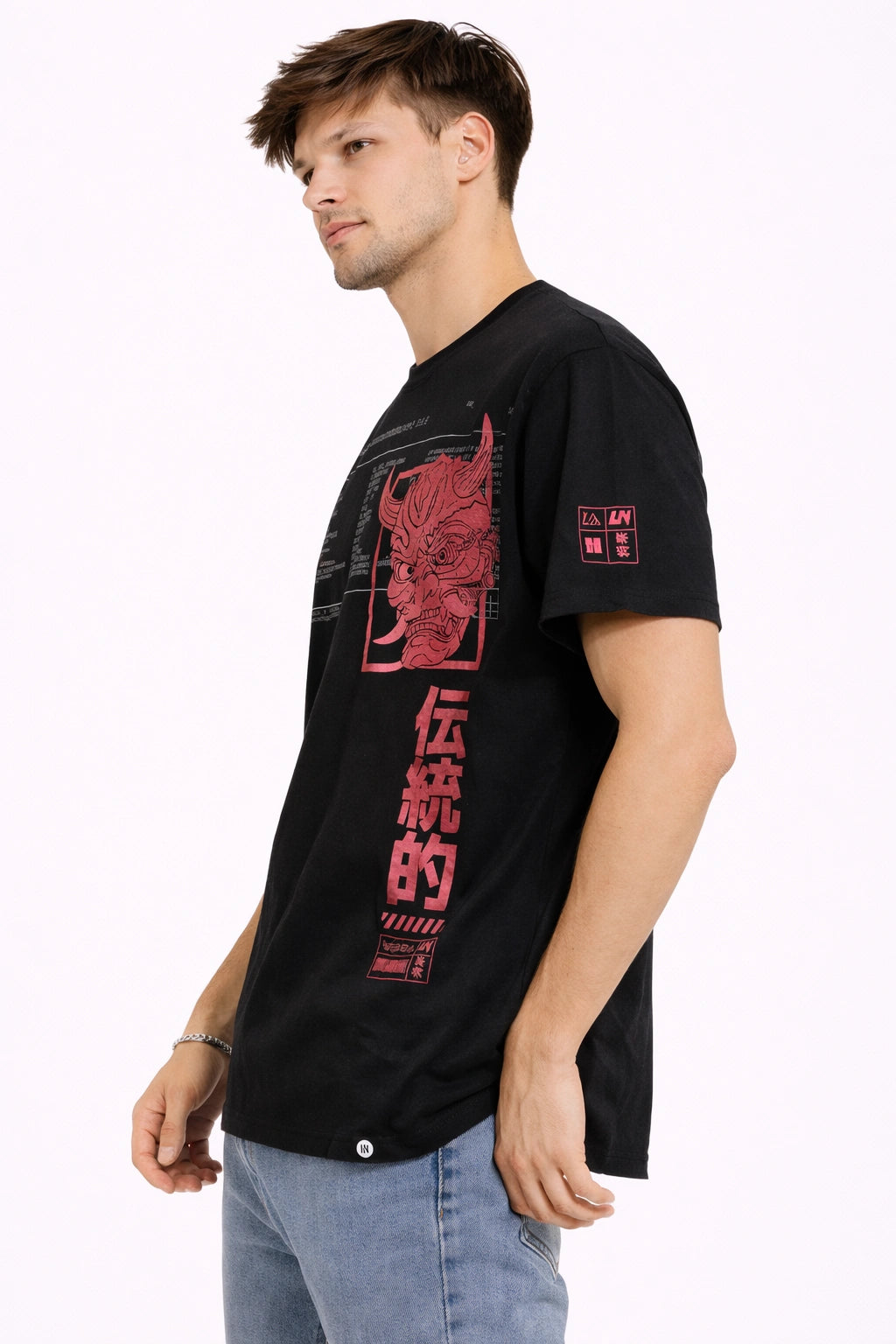 Men’s Japanese Graphic Black T-Shirt (INSIDE)