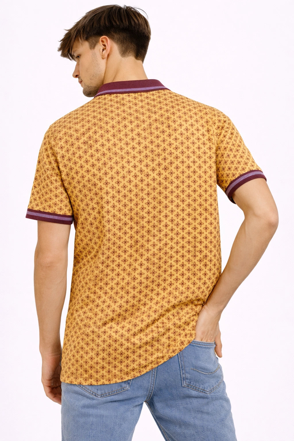Mustard Geometric Classic Polo (INSIDE)