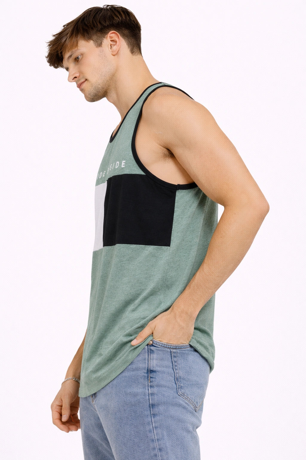 Green Casual Sport Tank Top (INSIDE)