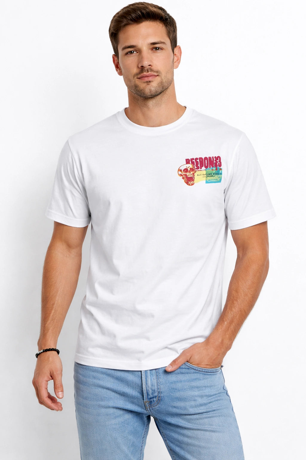 Men’s White Graphic T-Shirt (INSIDE)