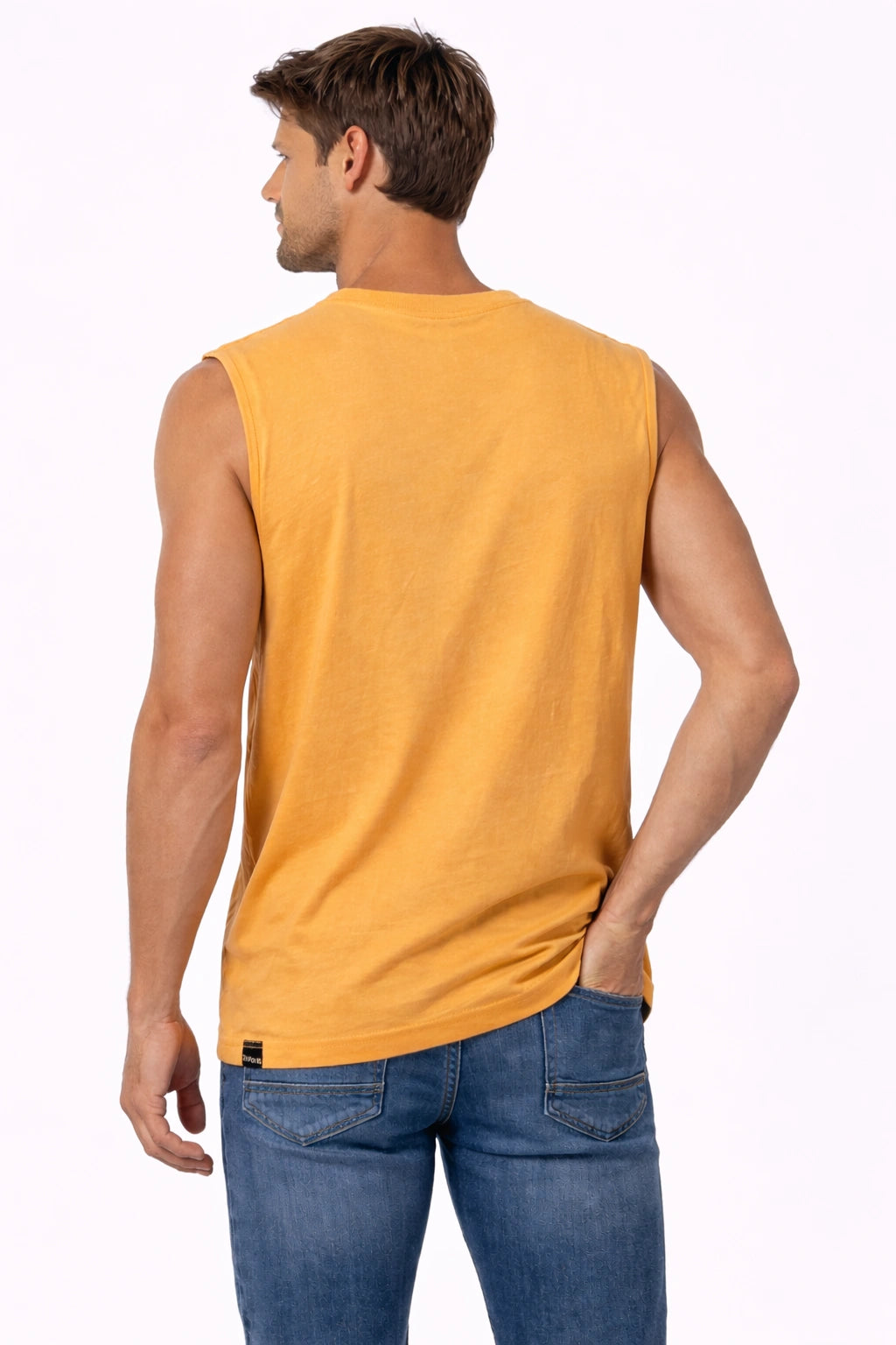 California Yellow Sleeveless Men’s T-Shirt (INSIDE)