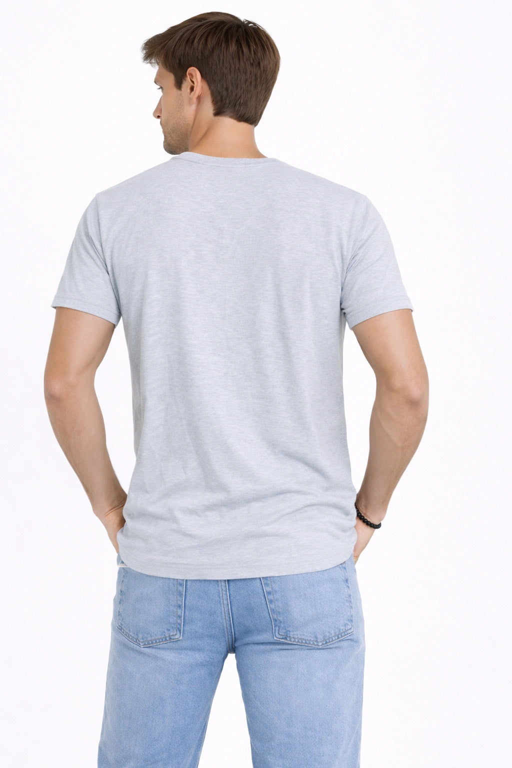 Men’s Grey V-Neck T-Shirt (INSIDE)