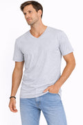 Men’s Grey V-Neck T-Shirt (INSIDE)