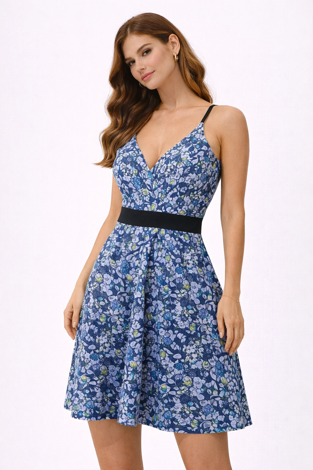 Blue Floral Summer Dress (in side)