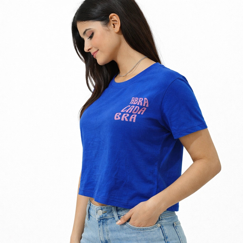 Women’s Royal Blue Crop Tee (IN SIDE)