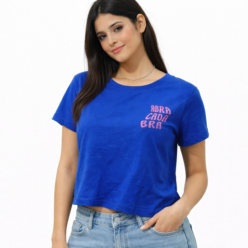 Women’s Royal Blue Crop Tee (IN SIDE)