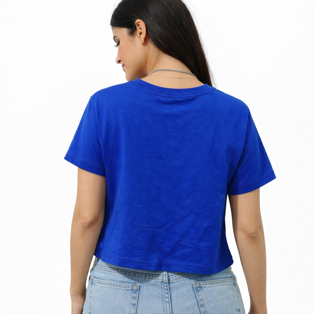 Women’s Royal Blue Crop Tee (IN SIDE)