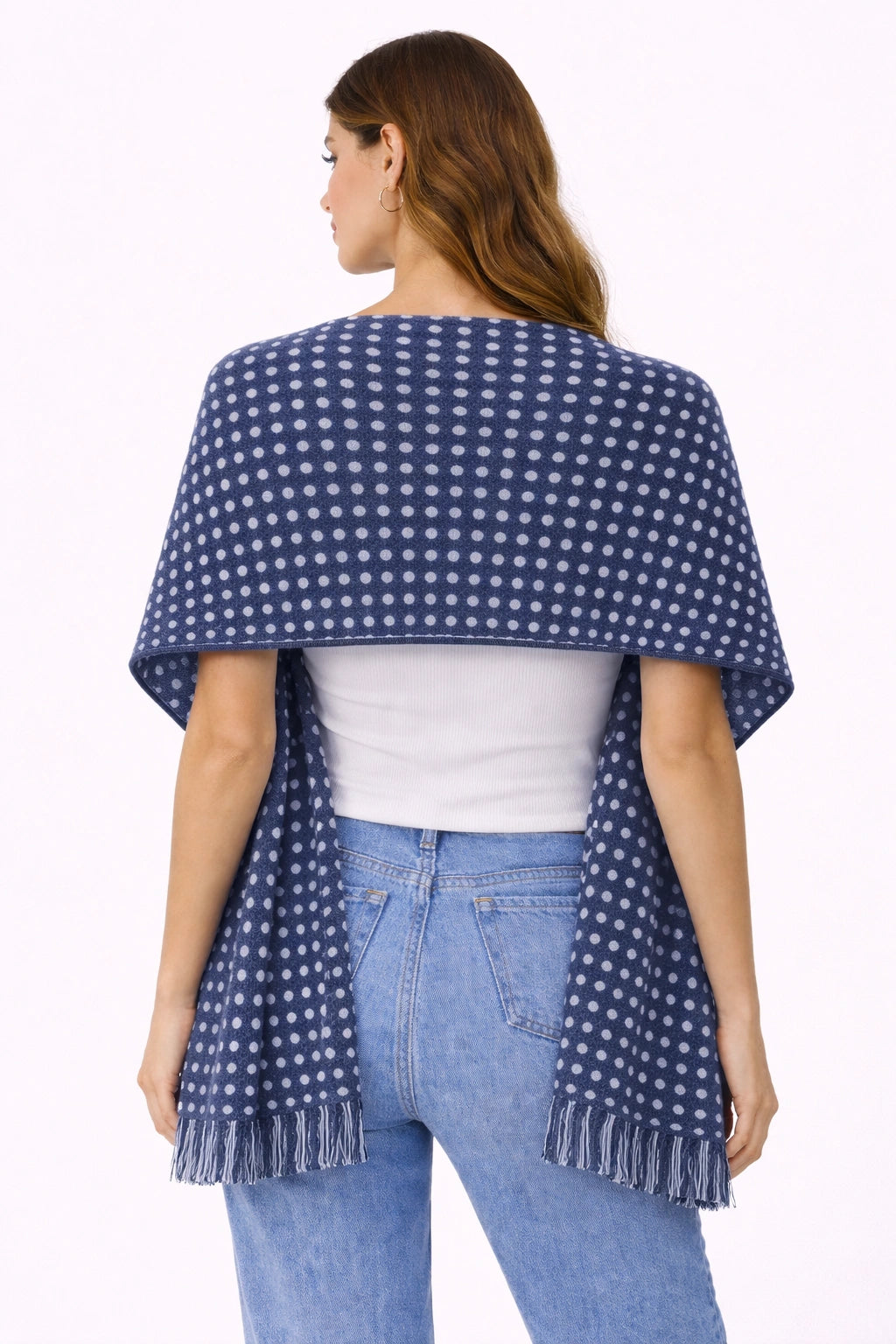 Blue Polka Dot Shawl (in side)