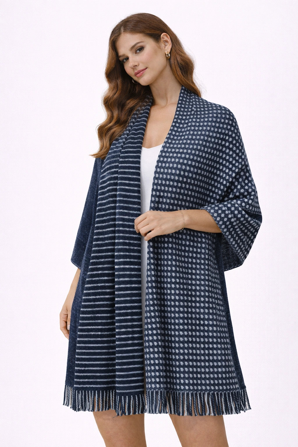 Blue Polka Dot Shawl (in side)